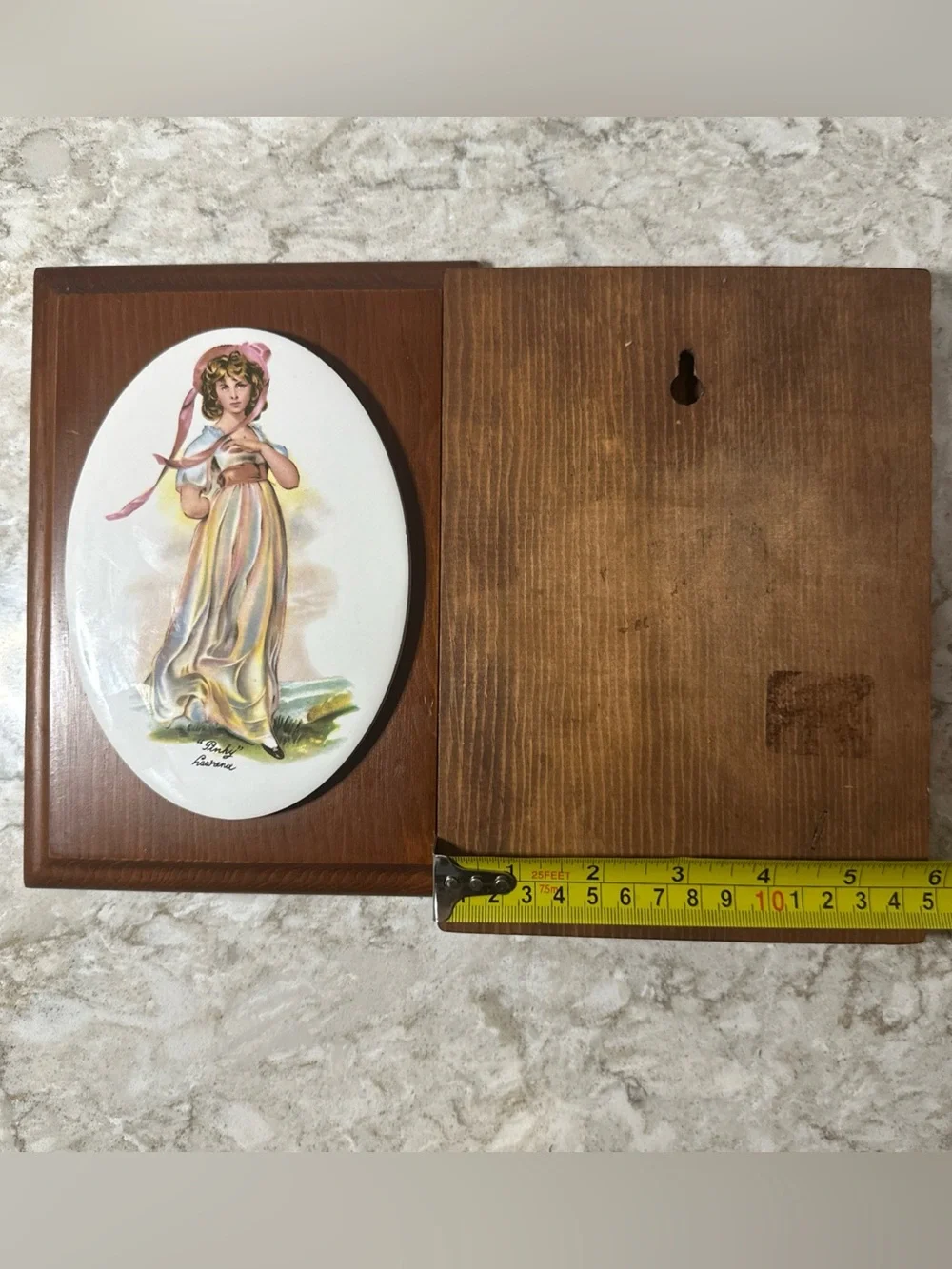 Set of Two Vintage Style Oval Plaque Wall Art - “Pinky” & “Blue Boy”